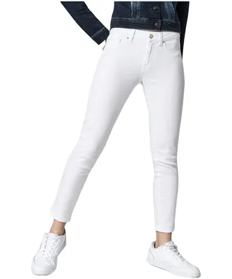 Mavi Women's Adriana Tribeca Mid Rise Super Skinny Ankle Jeans White -ONLINE ONLY