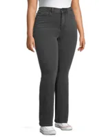 Denver Hayes Women's High Rise Straight Leg Jeans - Grey