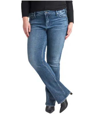 Silver  Women's Elyse Mid Rise Slim Bootcut Jeans