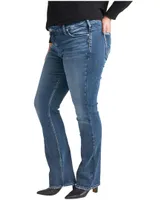 Silver  Women's Elyse Mid Rise Slim Bootcut Jeans