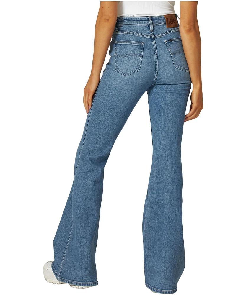 Lee Women's South End High Rise Flare Jeans - Light Indigo