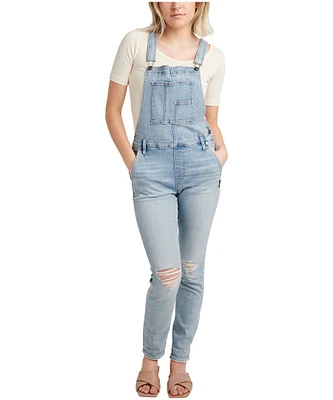 Silver Women's Skinny Leg Jean Overalls