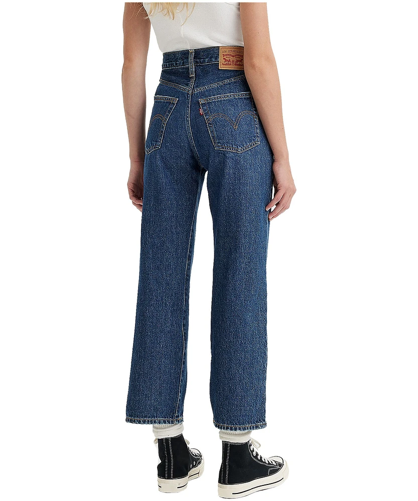 Levi's Women's Snap Ribcage High Rise Straight Leg Ankle Jeans