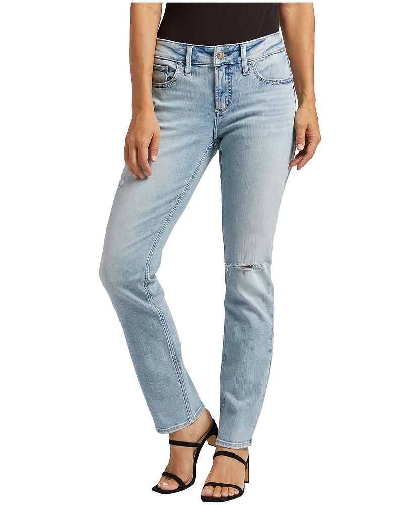 Silver Women's Elyse Mid Rise Straight Leg Jeans