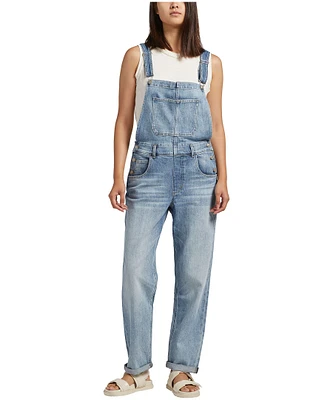 Silver Women's Baggy Straight Leg Jean Overalls