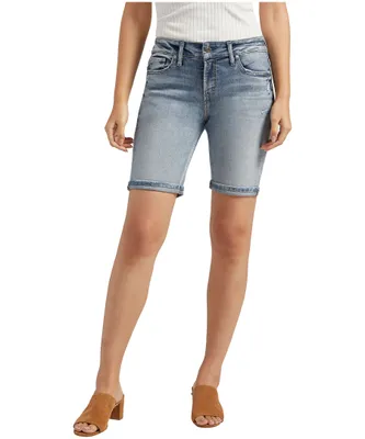 Silver Women's Suki Mid-Rise Bermuda Jean Shorts