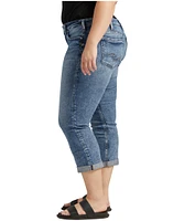 Silver Women's Britt Curvy Fit Low Rise Capri Jeans - Plus