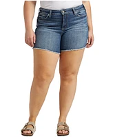 Silver Women's Suki Mid Rise Jean Shorts - Plus