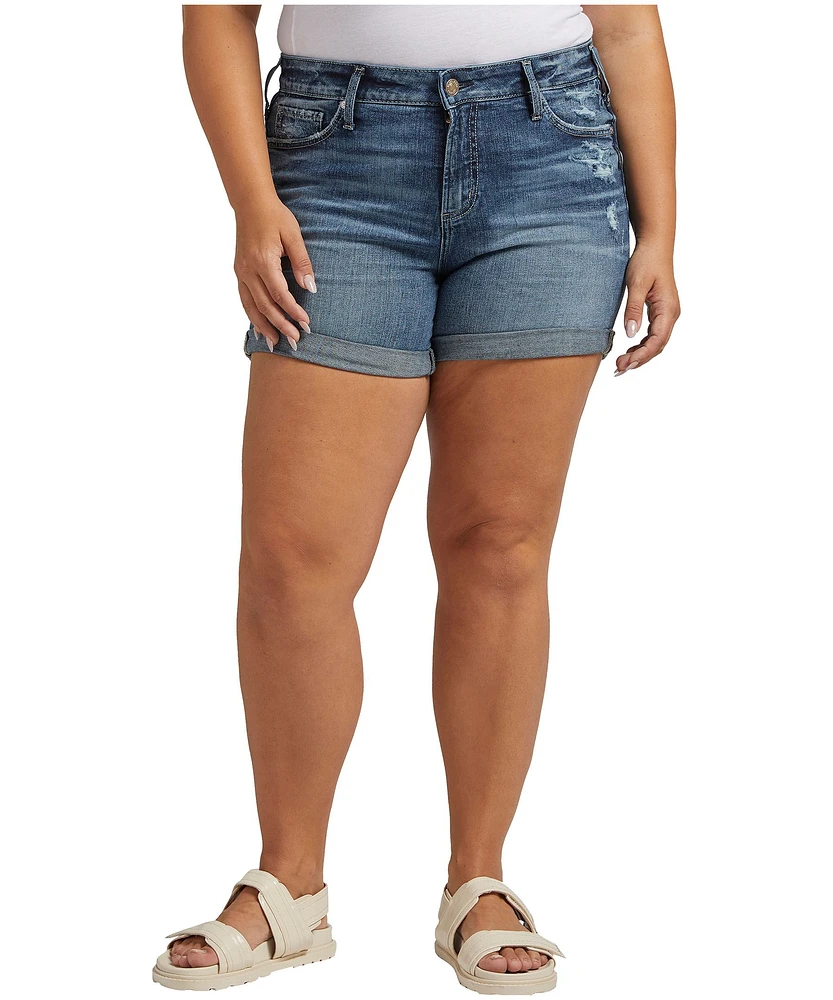 Silver Women's Suki Curvy Fit Mid Rise Jean Shorts