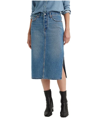 Levi's Women's Side Slit Midi Jean Skirt