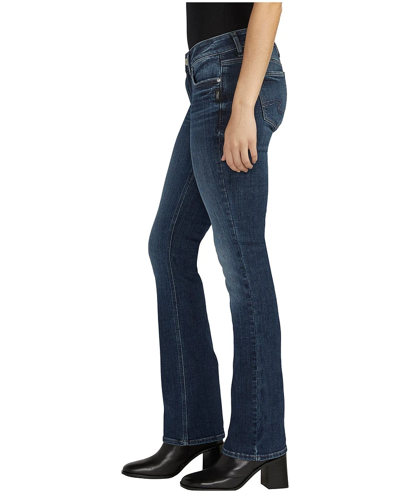 Silver Women's Elyse Mid Rise Curvy Fit Slim Leg Bootcut Jeans