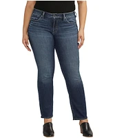 Silver Women's Britt Low-Rise Curvy Fit Straight Leg Jeans