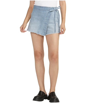 Silver Women's Belted Cargo Skirt