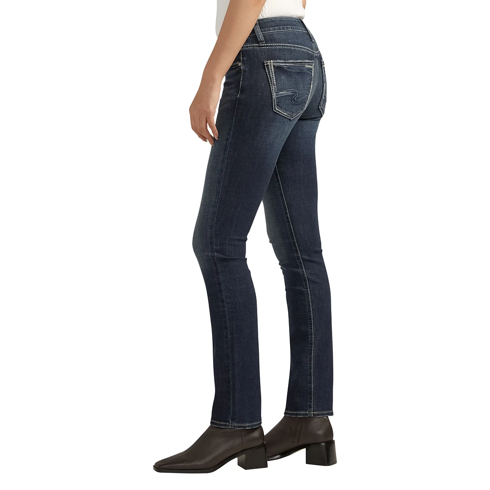 Silver Woman's Britt Low Rise Straight Leg Luxe Stretch Jeans