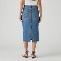 Levi's Women's High Rise Back Slit Skirt - Dark Indigo Wash