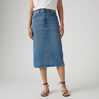 Levi's Women's High Rise Back Slit Skirt - Dark Indigo Wash