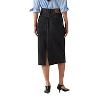 Levi's Women's High Rise Back Slit Skirt - Black