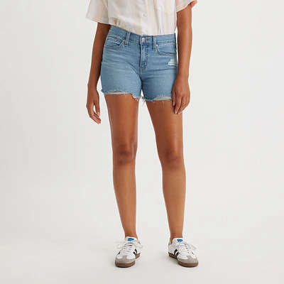 Levi's Women's Mid Length Short - Medium Indigo Wash