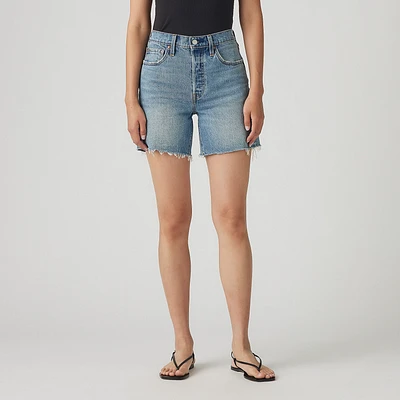 Levi's Women's 501 Mid Thigh Short - Medium Indigo Wash