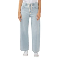 Silver Women's Be Easy Drawstring Jean - Light Indigo Wash