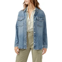 Silver Women's Shirt Jacket - Medium Indigo Wash