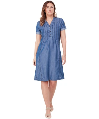 Lois Women's Kaithlyn Button Front Tencil Denim Dress