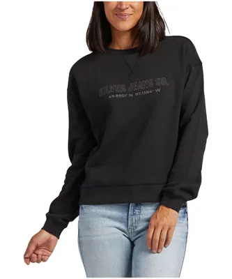 Silver Women's French Terry Crewneck Sweatshirt