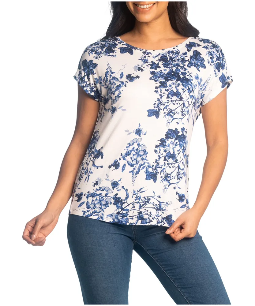 Lois Women's Maia Drop Shoulder Floral Print T Shirt