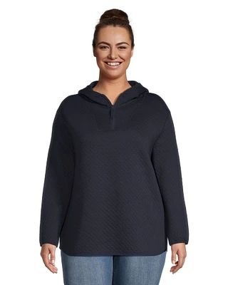 WindRiver Women's Quilted Long Sleeve 1/4 Zip Hooded Pullover