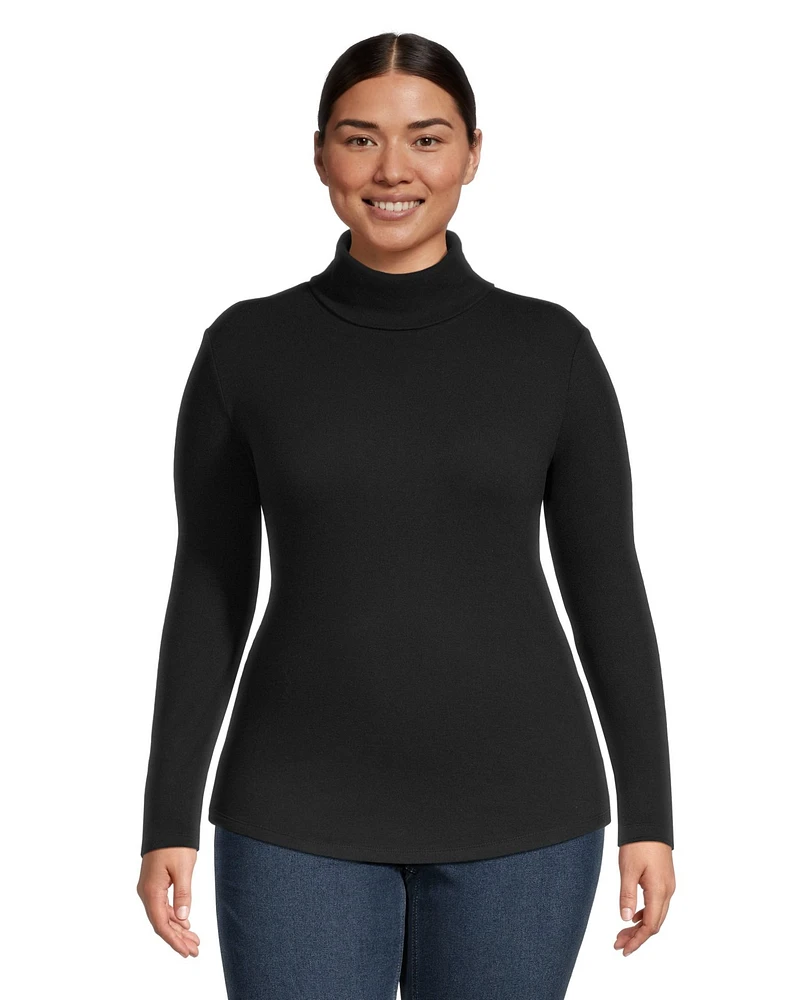 WindRiver Women's Semi Fitted Long Sleeve Turtleneck Top