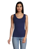 Denver Hayes Women's Fitted Rib-Knit Scoop Neck Tank Top