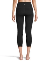 Shambala Women's Live-In Comfort High Rise Crop Legging with Mesh