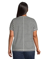 Denver Hayes Women's Linen Striped T Shirt