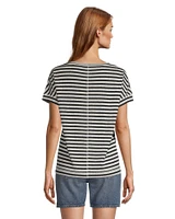 Denver Hayes Women's Linen Striped T Shirt