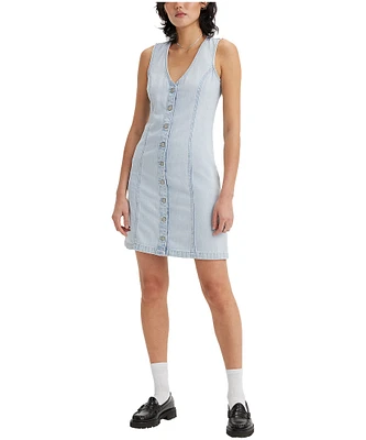 Levi's Women's Thora Fitted Button Up Sleeveless Mini Dress