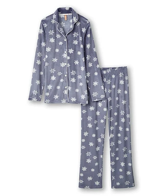 Denver Hayes Women's 2 Piece Brushed Micro Plush Pajama Set