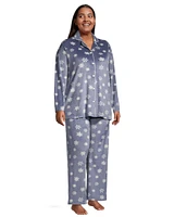 Denver Hayes Women's 2 Piece Brushed Micro Plush Pajama Set