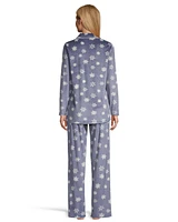 Denver Hayes Women's 2 Piece Brushed Micro Plush Pajama Set