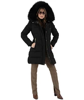 Nine West Women's Faux Fur Trimmed Heavy Weight Puffer Parka