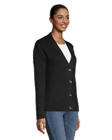 Women's Rib Knit Button Up Cardigan