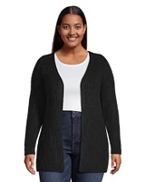 Denver Hayes Women's Luxe Relaxed Fit Ribbed Easy Open Cardigan