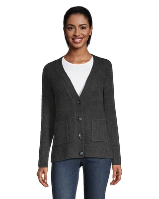 Denver Hayes Women's Luxe Supersoft Relaxed Fit Button Up Cardigan