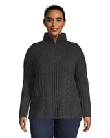 Denver Hayes Women's Luxe Supersoft Relaxed Fit 1/4 Zip Pullover