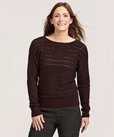 Denver Hayes Women's Boat Neck Pointelle Pullover