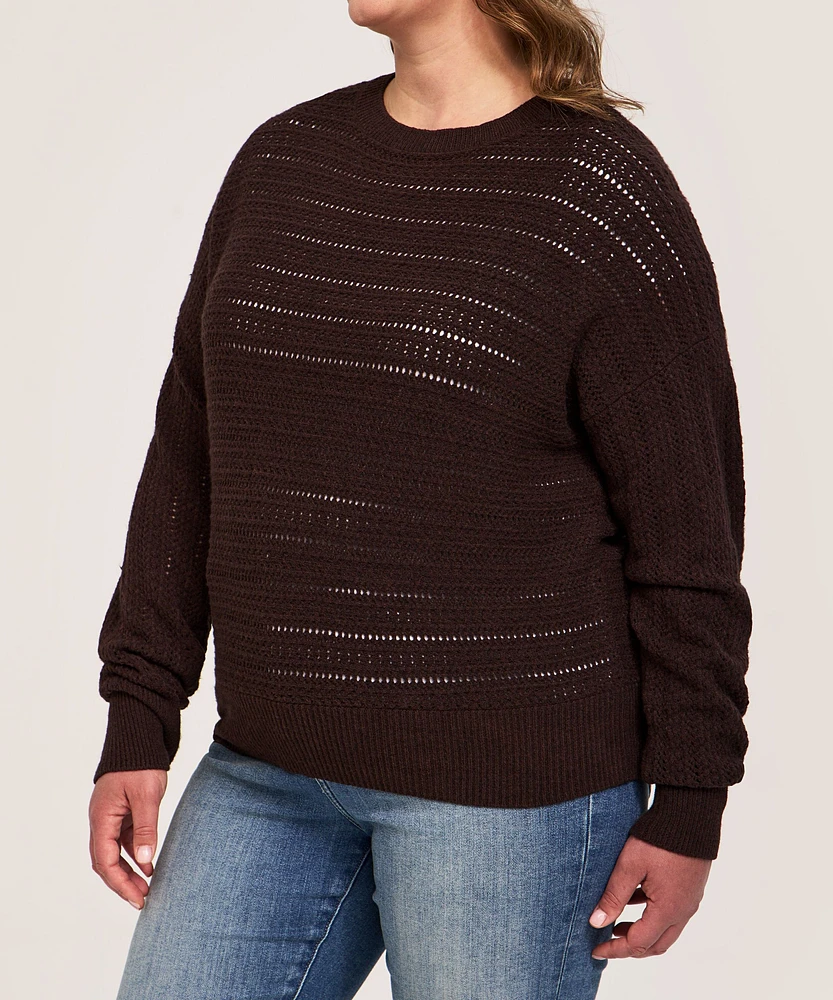 Denver Hayes Women's Boat Neck Pointelle Pullover