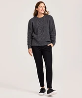 WindRiver Women's Cotton Blend Cable Crewneck Pullover