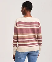 Denver Hayes Women's Boatneck Link Stitch Stripe Pullover