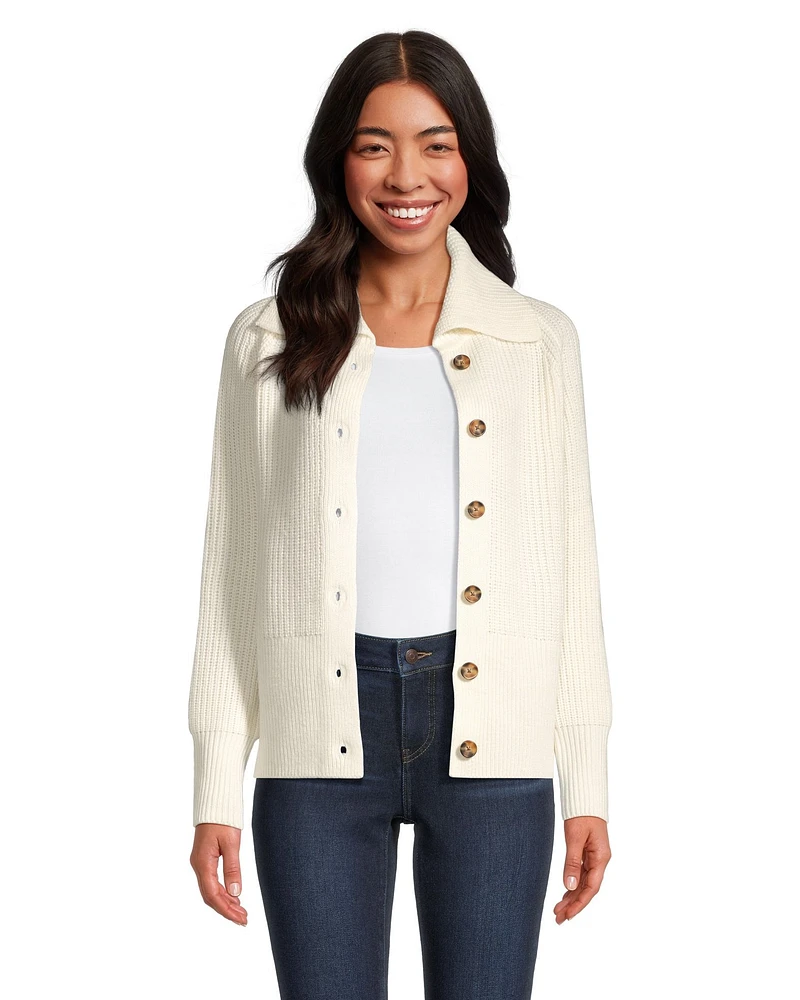 Denver Hayes Women's Button Up Wool Blend Cardigan