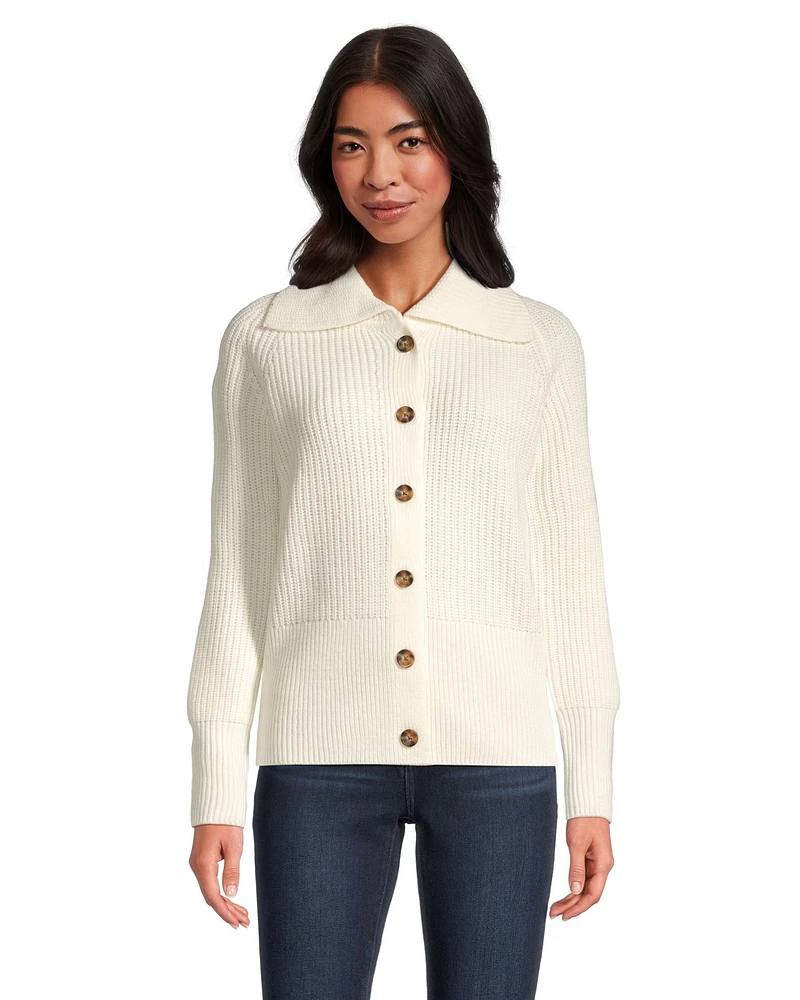 Denver Hayes Women's Button Up Wool Blend Cardigan