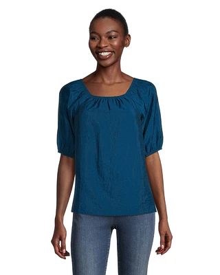 Women's Square Neck Peplum Blouse